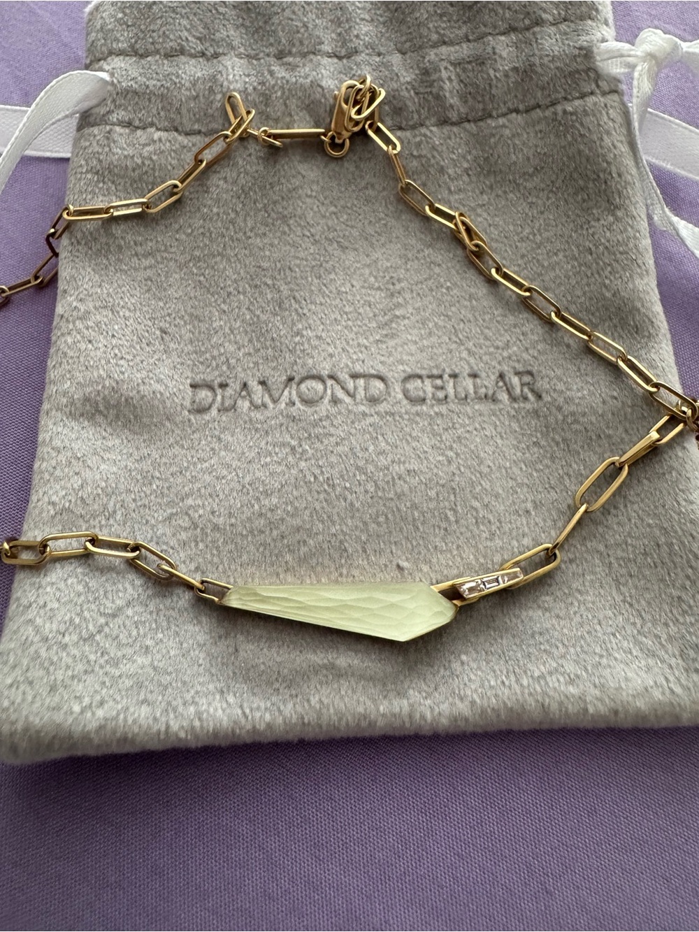 Stephen Webster Gold Linked Choker with Chrysolemon Crystal Haze shard